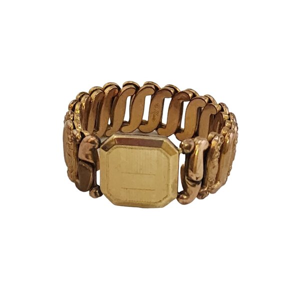 Vintage Signed LA MODE Etched Square Front Childs Sweetheart Bracelet (A4744)